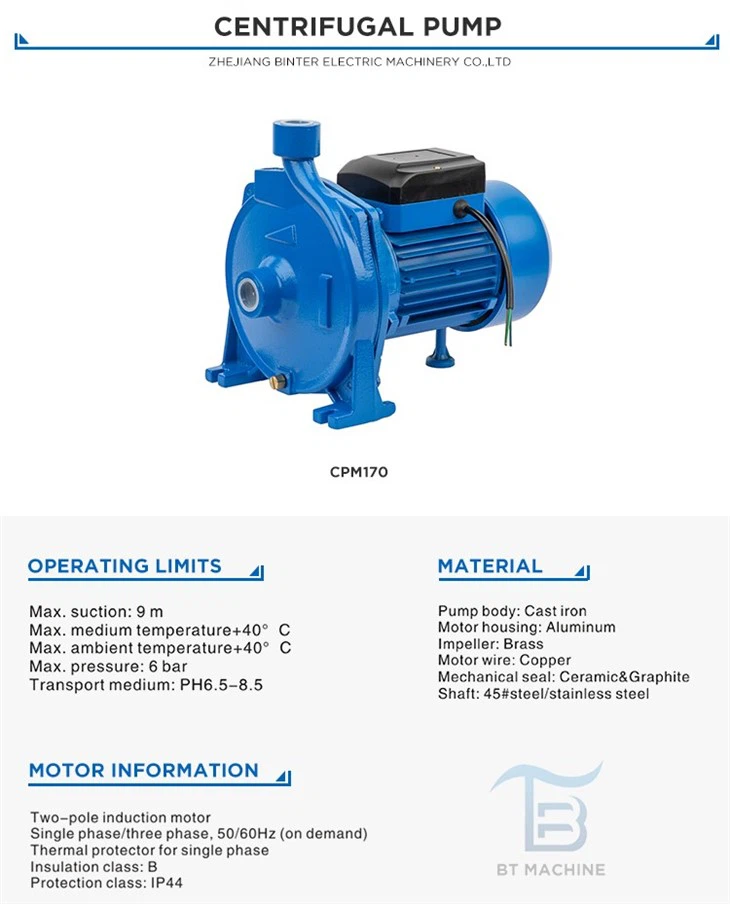CPM-180 1.1kw 1.5HP Agricultural Irrigation Best Price Centrifugal Electric Water Cpm Pump high quality CPM-180 1.1kw 1.5HP Agricultural Irrigation Best Price Centrifugal Electric Water Cpm Pump high quality