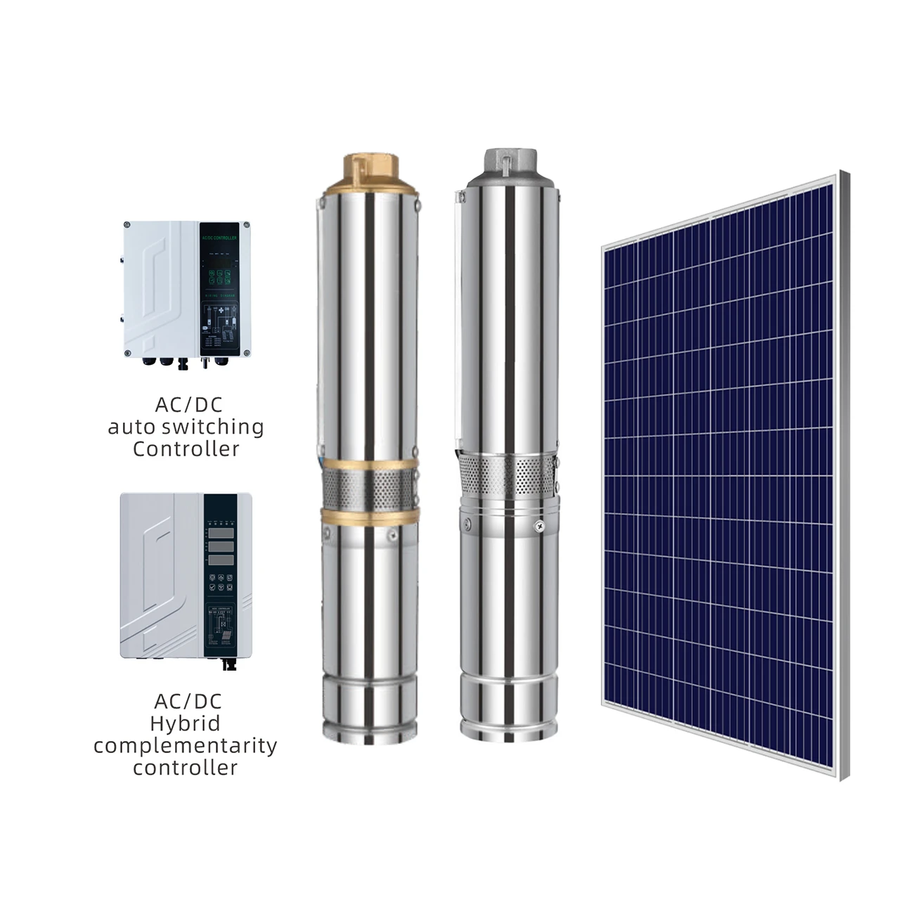 AC/DC Stainless Steel 4Inch Solar Borehole Deep Well Water Pump